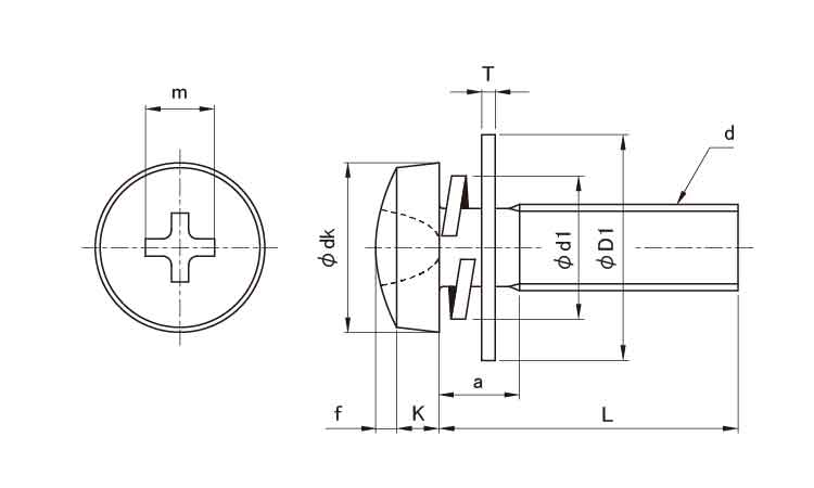 十字穴付(+)バインドP=3 8.0 3.0