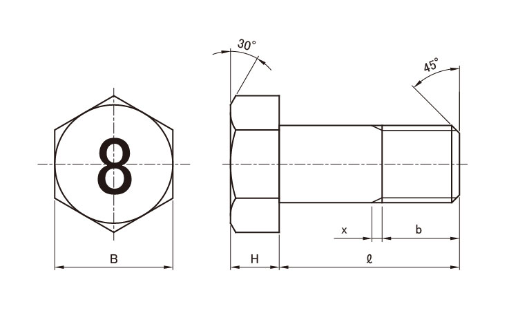 8マークボルト(半(並目 45.0 8.0