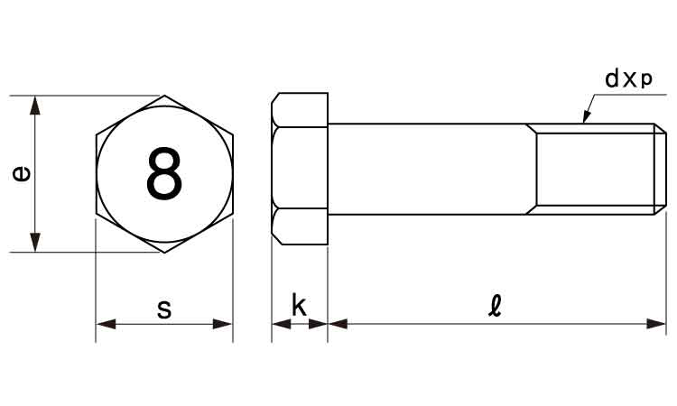 8マークボルト(小形(半(細目 30.0 10.0