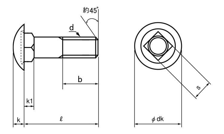 8T 根角ボルト(B形 6.0