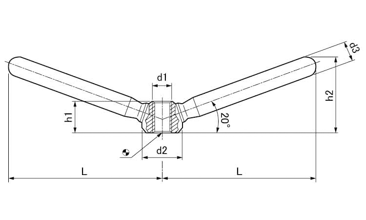 クランプナット・レバー溶接ダブル 10.0